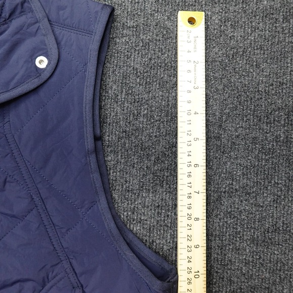 Entro Quilted Vest Eloise Scalloped Hem Women Size S Dark Navy New - Picture 10 of 11